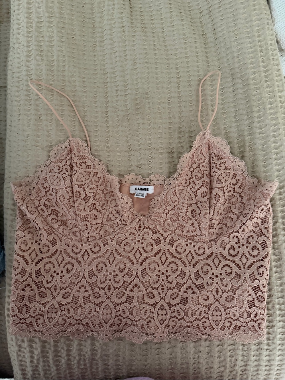 Garage Blush Pink Lace Cropped Cami